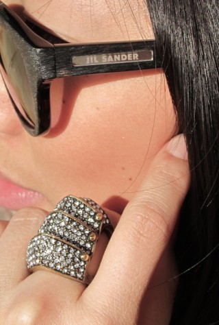 Jil Sander, sunglasses, armor ring