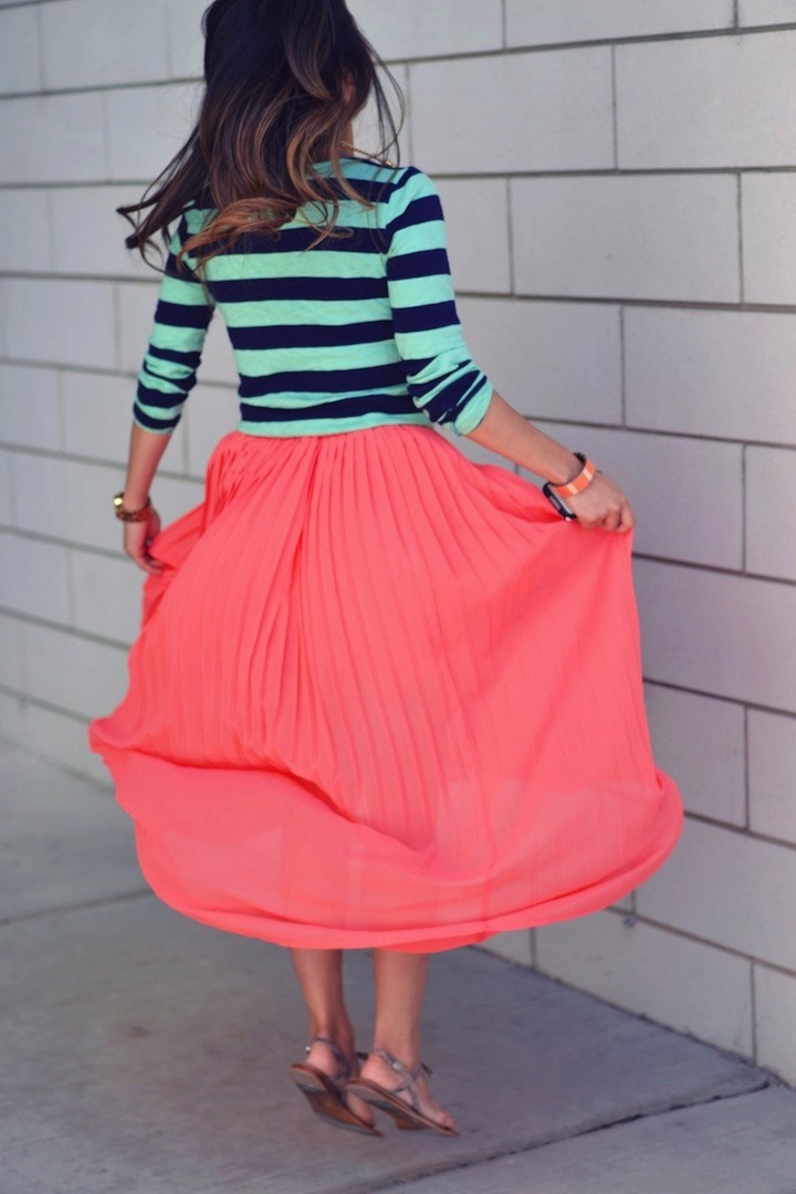 maxi skirt, jump around, twirl