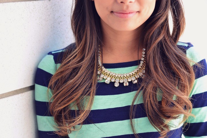 bauble bar, statement necklace, stripes