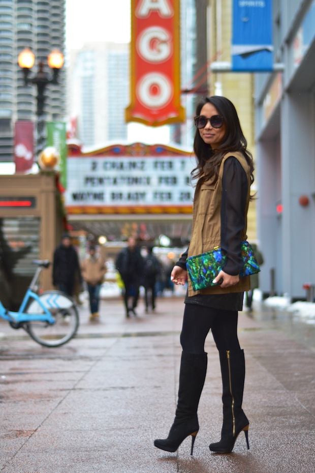 chicago, street style, winter, suede boots