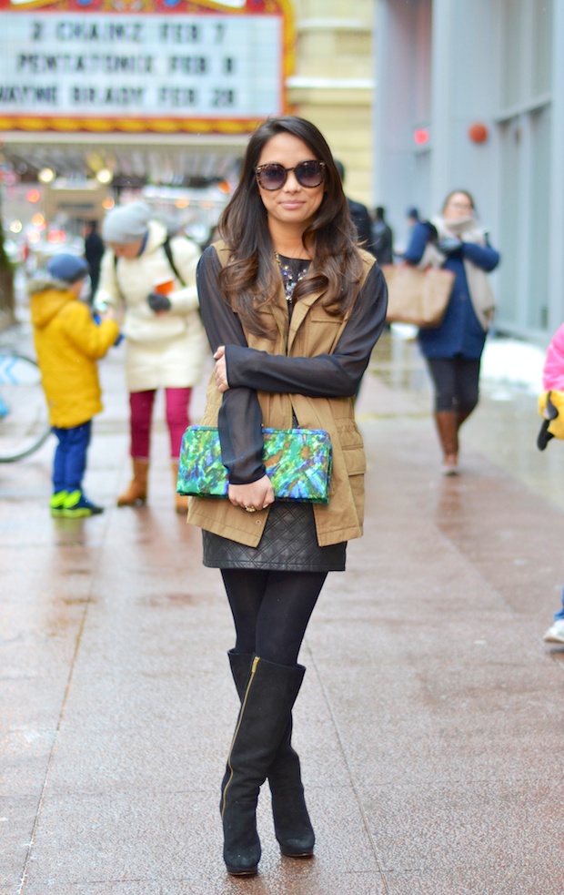 street style, vintage clutch, paintbrush