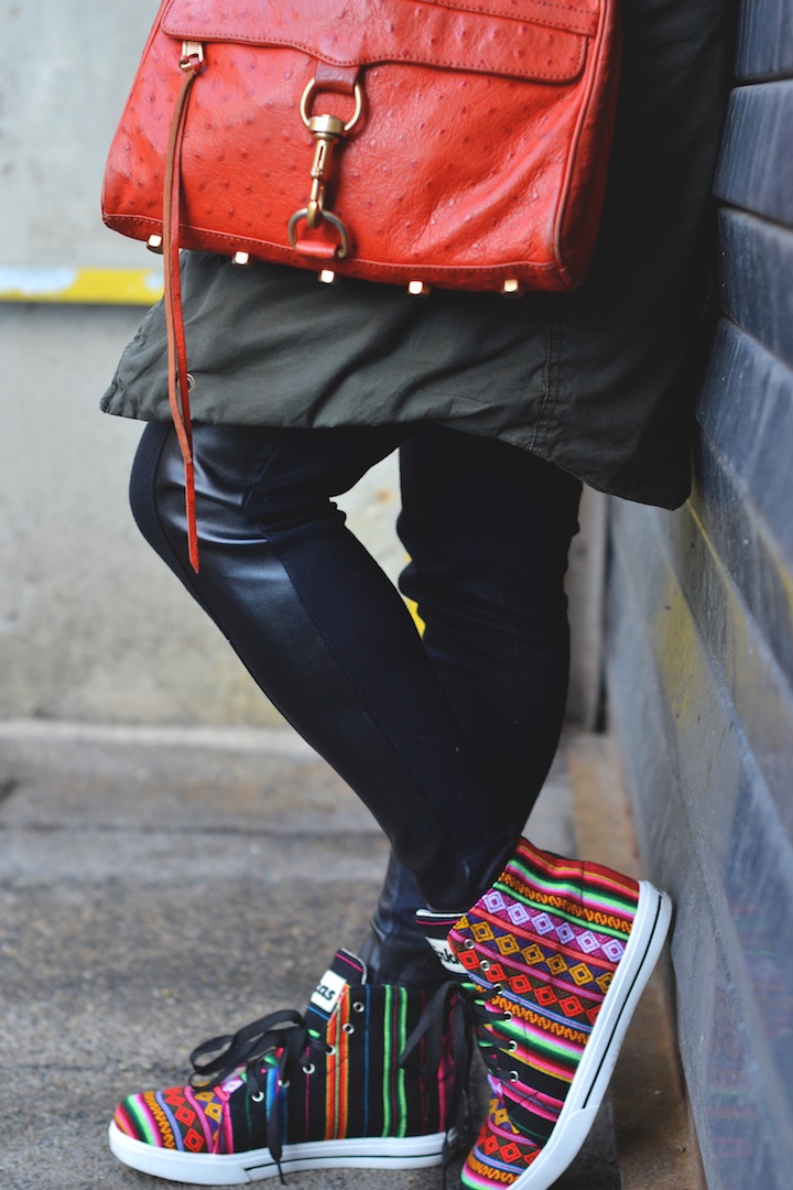 leather pants, Rebecca Minkoff mac, inkkas, sneaker style