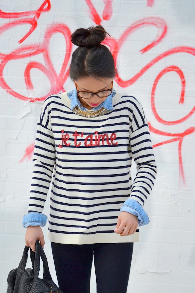 jetaime sweater, striped sweater, talbots love, street style