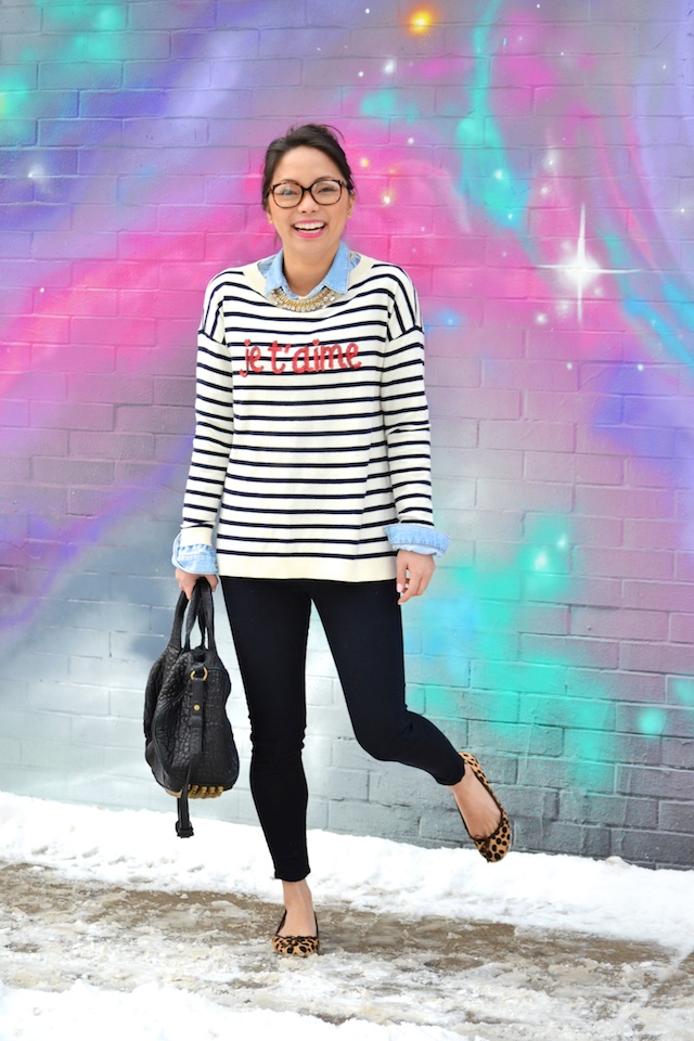 jetaime sweater, striped sweater, talbots love, street style