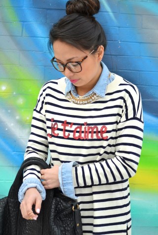 jetaime sweater, striped sweater, talbots love, street style