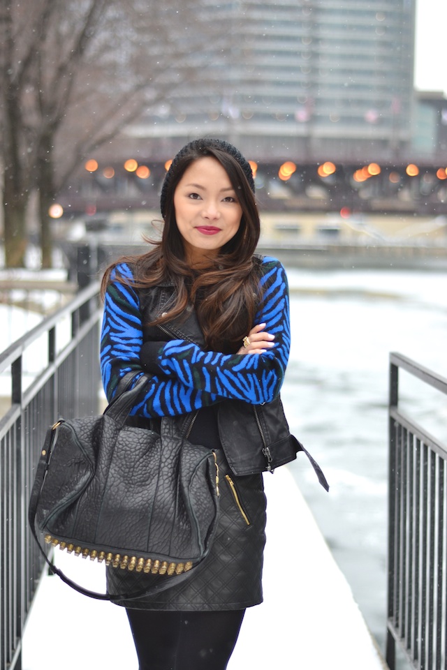 leather vest, leather skirt, torn by ronny kobo, winter style