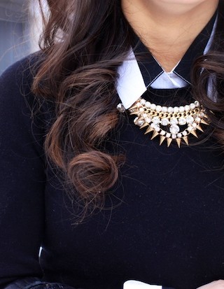 stripes, bauble bar, layered necklaces