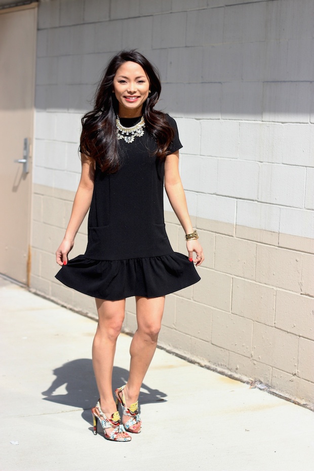 drop waist dress, peplum, little black dress