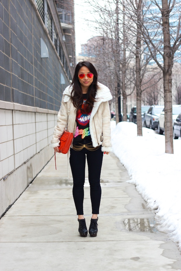 mirrored aviators, ray ban, muscle tee, lisa frank, bomber jacket