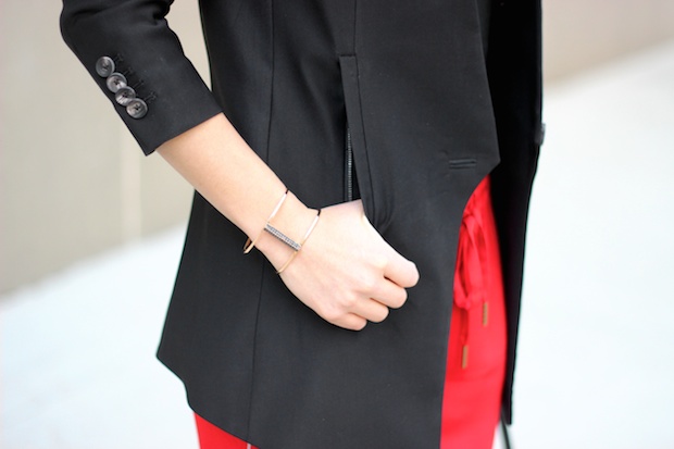 Henri Bendel luxe, Joie silk pants, Helmut Lang Blazer, petite style