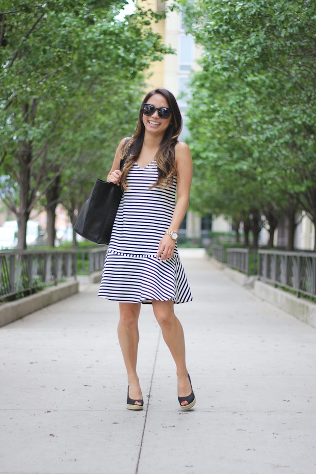 buckley k, bistro dress, striped dress, summer style