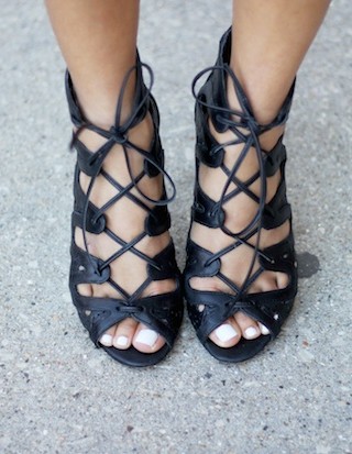vince camuto lace up heels