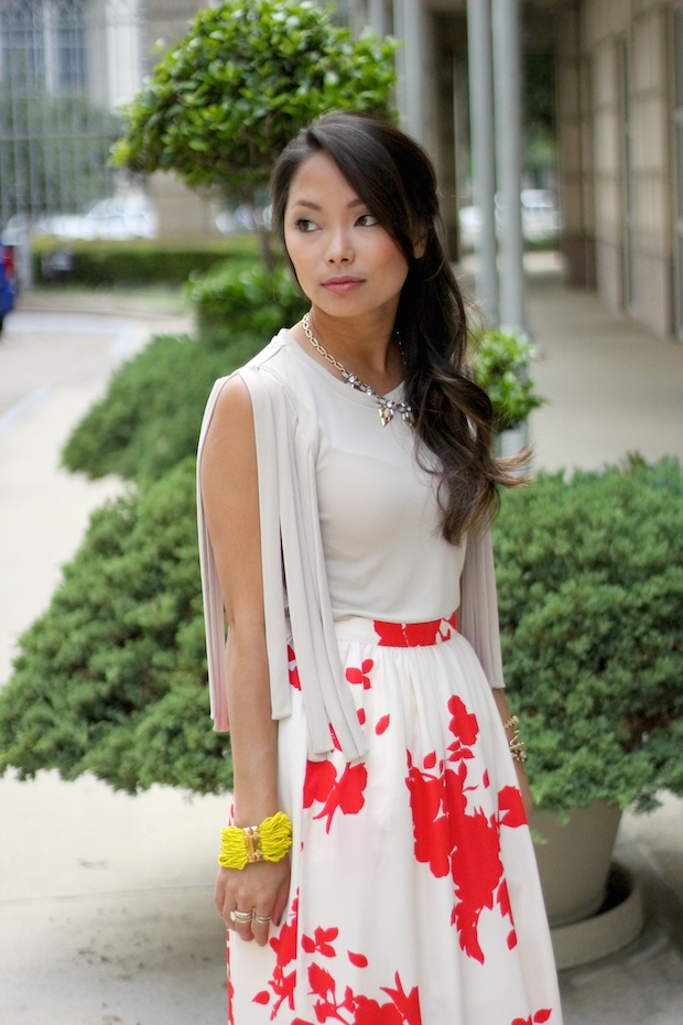 floral midi skirt, rules of etiquette, high low skirt, petite fashion bloggers