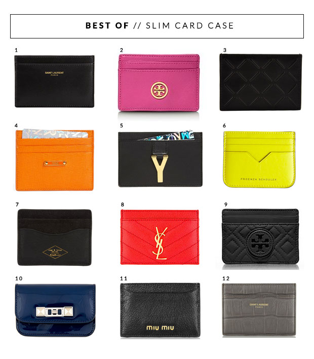 slim card case, cardholder, slim cardholder, ysl cardholder, tory burch slim robinson, saint laurent card case