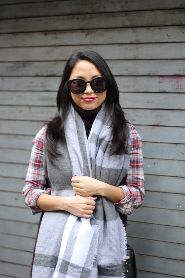 blanket scarf, plaid mixing, winter style, fall style, zara blanket scarf, plaid style