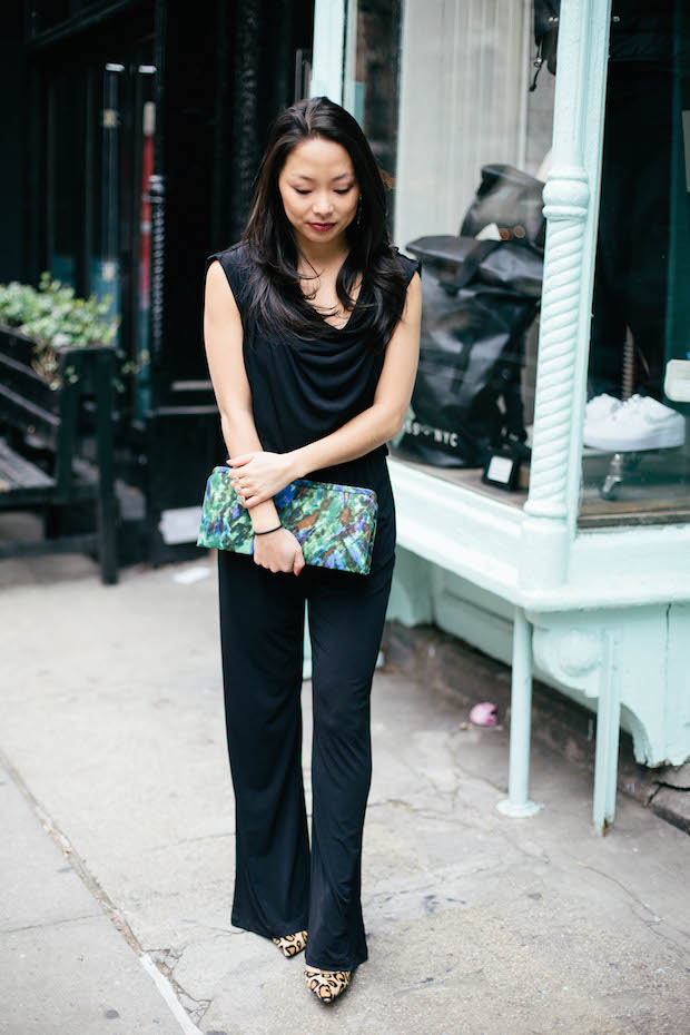 black jumpsuit, holiday styling tips, evening jumpsuit style, holiday style, new york style bloggers