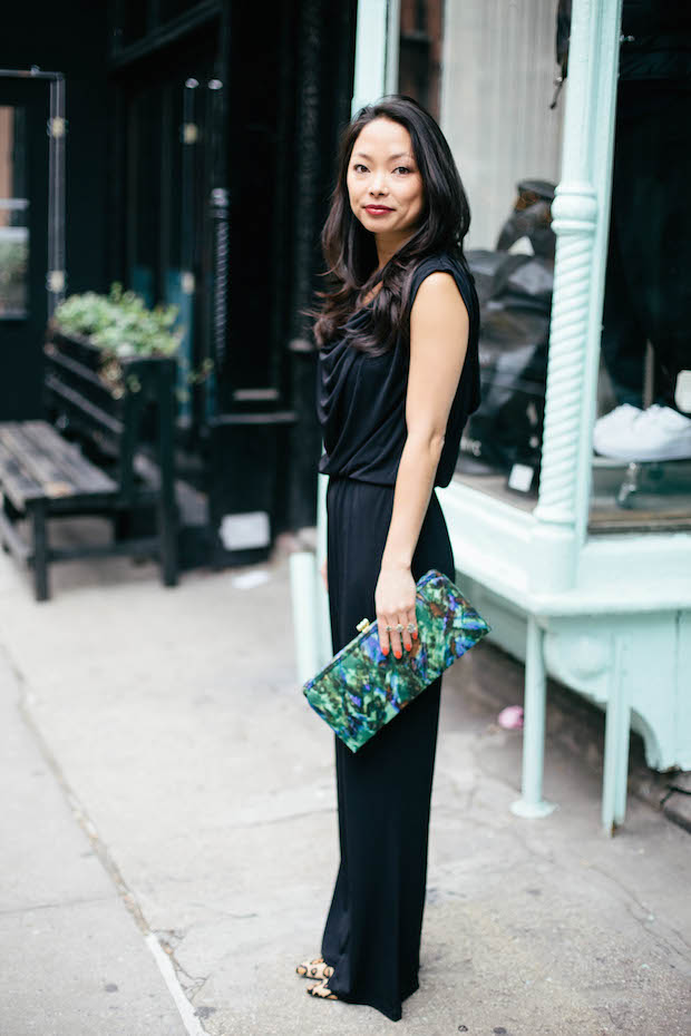 black jumpsuit, holiday styling tips, evening jumpsuit style, holiday style, new york style bloggers