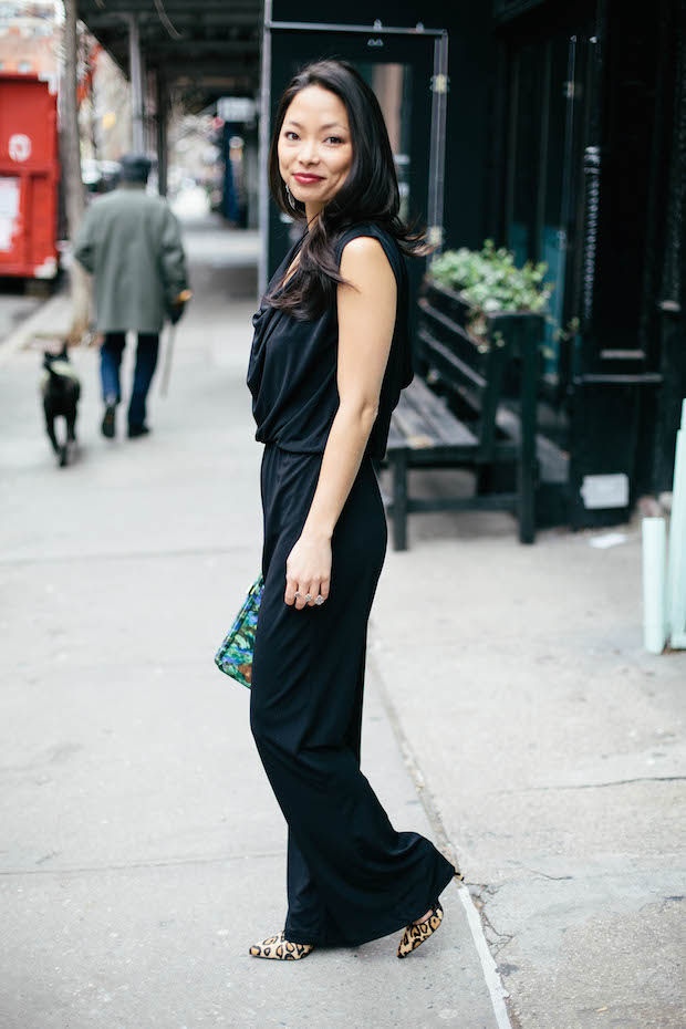black jumpsuit, holiday styling tips, evening jumpsuit style, holiday style, new york style bloggers