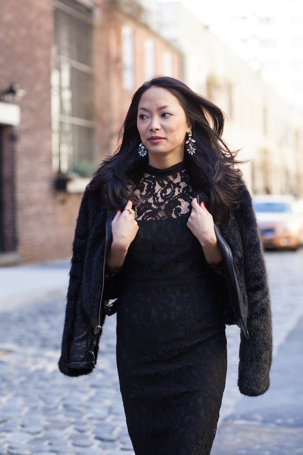 little black lace dress, little black dress, reiss lace dress, reiss london, lbd, holiday party style, christine petric