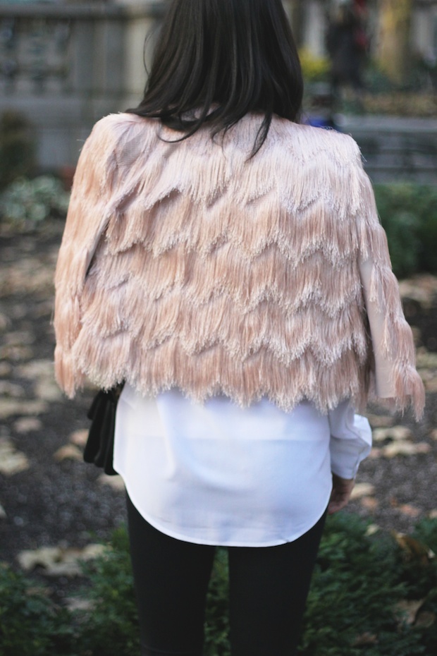 bcbg fringe jacket, fringe, equipment blouse, christine petric, the view from 5 ft. 2, style bloggers, new york bloggers