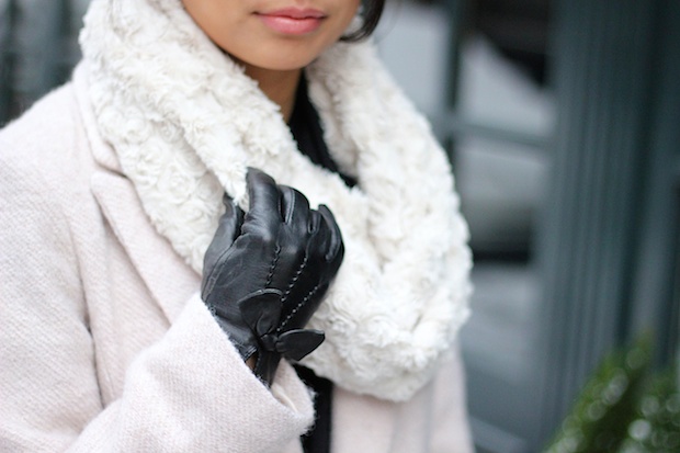 neutral long coat, winter style, winter coat style, black ripped skinny jeans, christine petric,The View From 5 ft. 2, new york bloggers