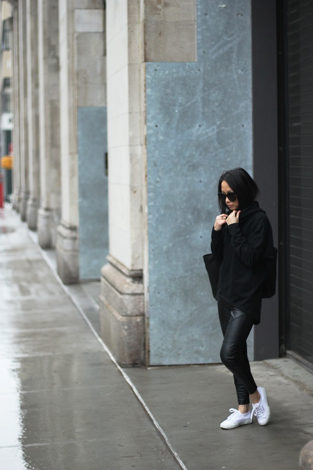 leather leggings, sneakers, superga, christine petric, petite bloggers, new york bloggers, downtown style