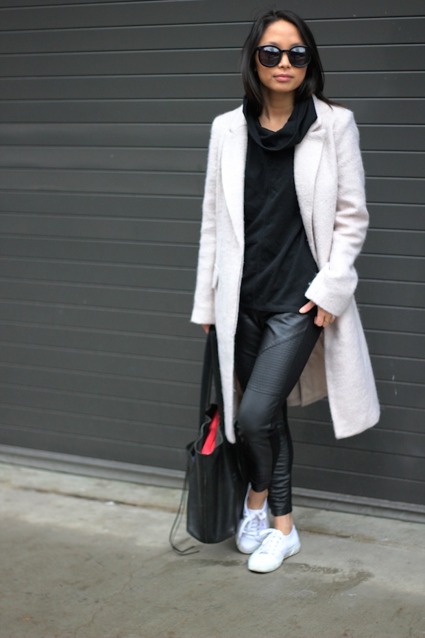 leather leggings, sneakers, superga, christine petric, petite bloggers, new york bloggers, downtown style