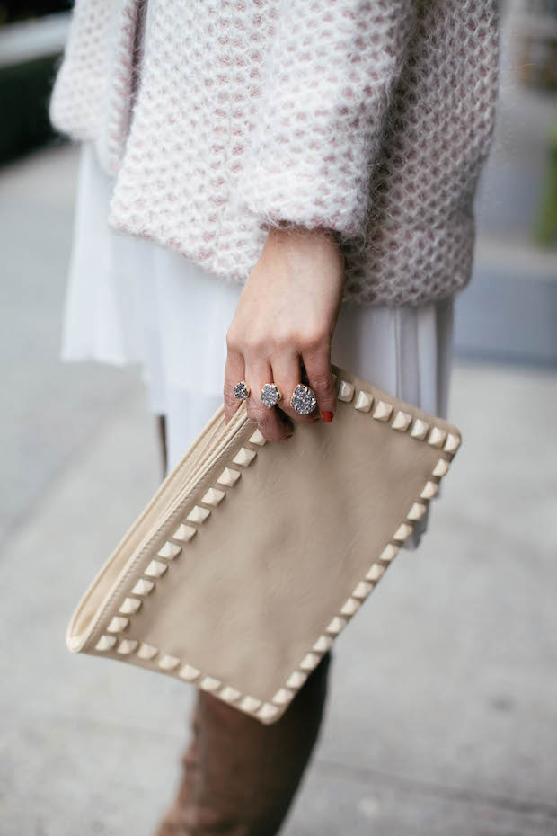 winter white, white dress, reiss sweater, bauble bar necklace, christine petric, the view from 5 ft. 2, fashion bloggers