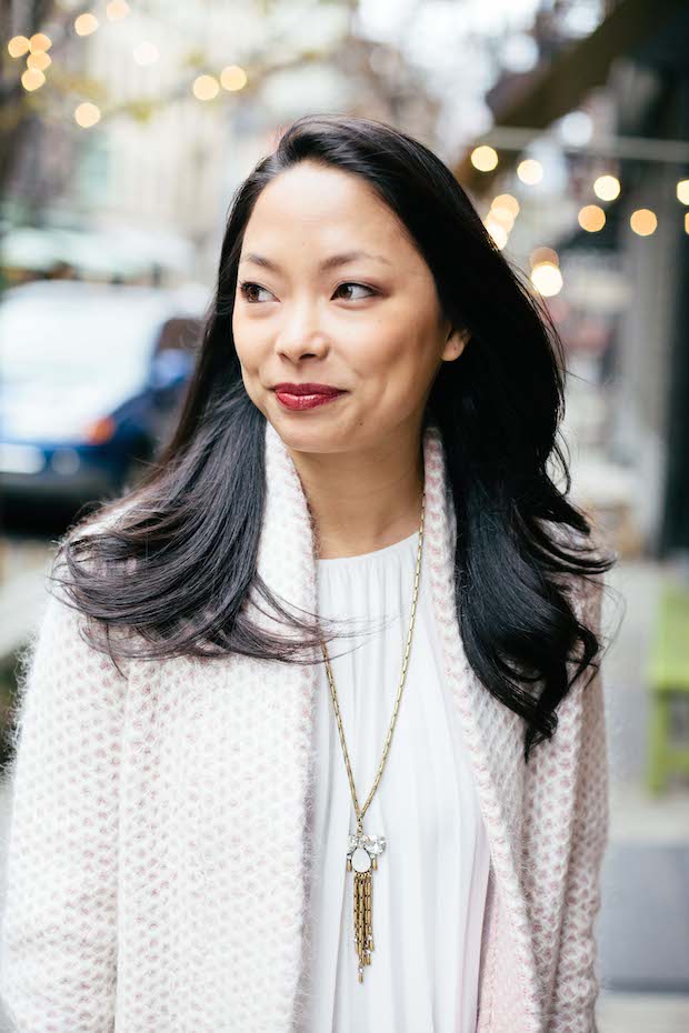 winter white, white dress, reiss sweater, bauble bar necklace, christine petric, the view from 5 ft. 2, fashion bloggers