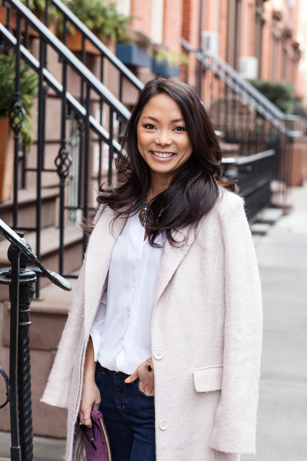 wardrobe staples, equipment white blouse, madewell skinny jeans, christine petric, the view from 5 ft. 2, nude pumps