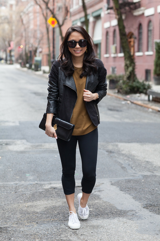 everlane sleeveless sweater, superga sneakers, sterling and burke, athleisure, sporty chic, christine petric, the view from 5 ft. 2