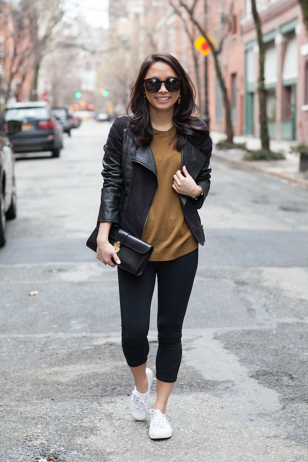 everlane sleeveless sweater, superga sneakers, sterling and burke, athleisure, sporty chic, christine petric, the view from 5 ft. 2