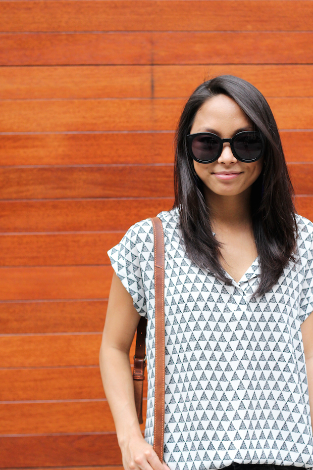 pleione blouse, pleione split neck top, black ripped skinny jeans, christine petric, the view from 5 ft. 2, nordstrom tops