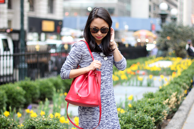 lou and grey dress, rl ralph lauren, bucket bag, yosi samra sandals, kendra scott harlow, christine petric, the view from 5 ft. 2, new york bloggers