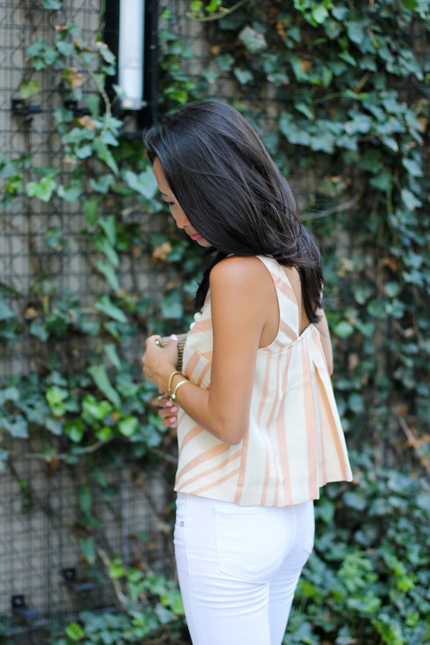 anthropologie, chevron midi top, white jeans, rag and bone, christine petric, the view from 5 ft. 2