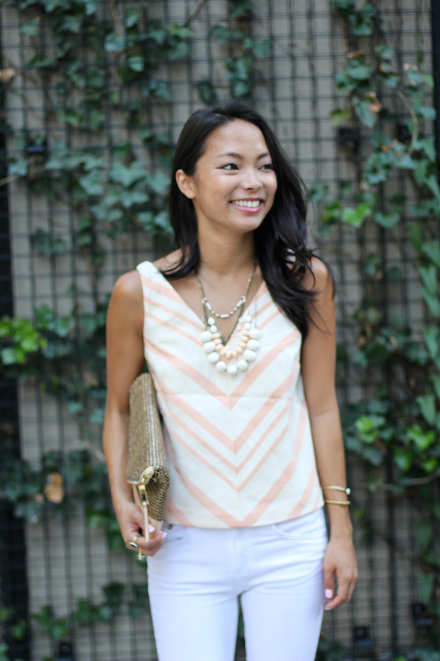 anthropologie, chevron midi top, white jeans, rag and bone, christine petric, the view from 5 ft. 2