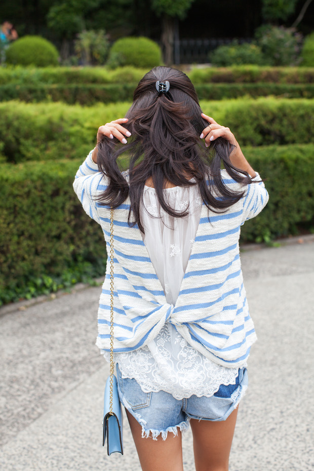 anthropologie, ingleside striped top, somedays lovin, cutoff shorts, henri bendel, yosi samra cambelle, christine petric, the view from 5 ft. 2