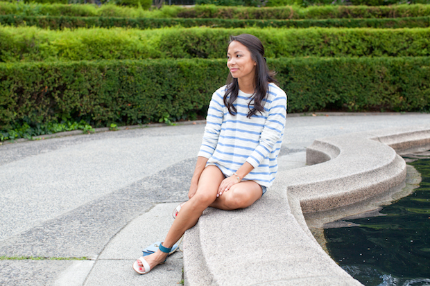 anthropologie, ingleside striped top, somedays lovin, cutoff shorts, henri bendel, yosi samra cambelle, christine petric, the view from 5 ft. 2