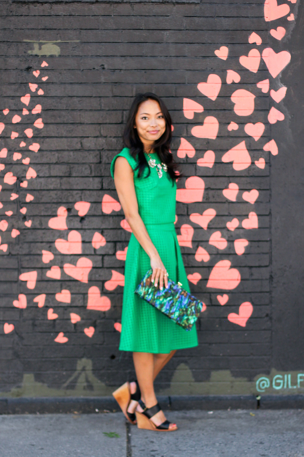 chicwish matching set, vintage clutch, emerald green, dolce vita, christine petric, the view from 5 ft. 2