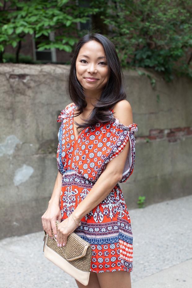 sheinside romper, red white and blue, patriotic style, christine petric, the view from 5 ft. 2