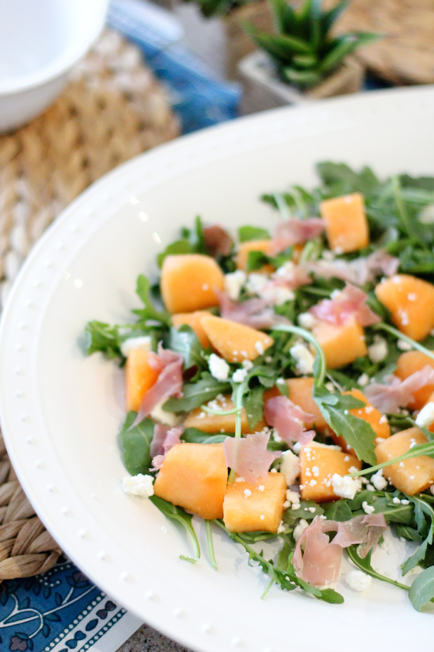 world market, entertaining in small spaces, melon feta salad