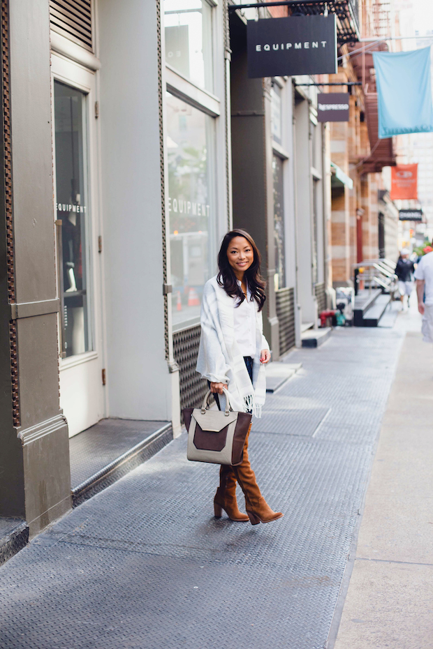 bcbgeneration, cape, fall style, christine petric, the view from 5 ft. 2, over the knee boots