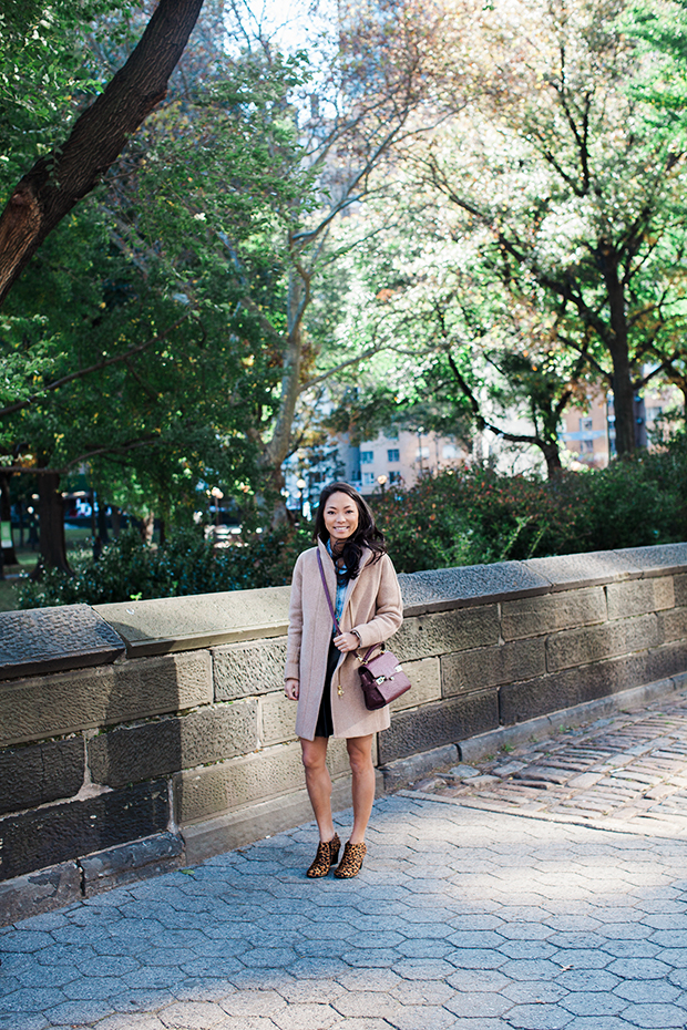 jcrew stadium cloth coat, cocoon coat, aerosoles, style off contest, leopard wedge, christine petric, the view from 5 ft. 2, new york bloggers