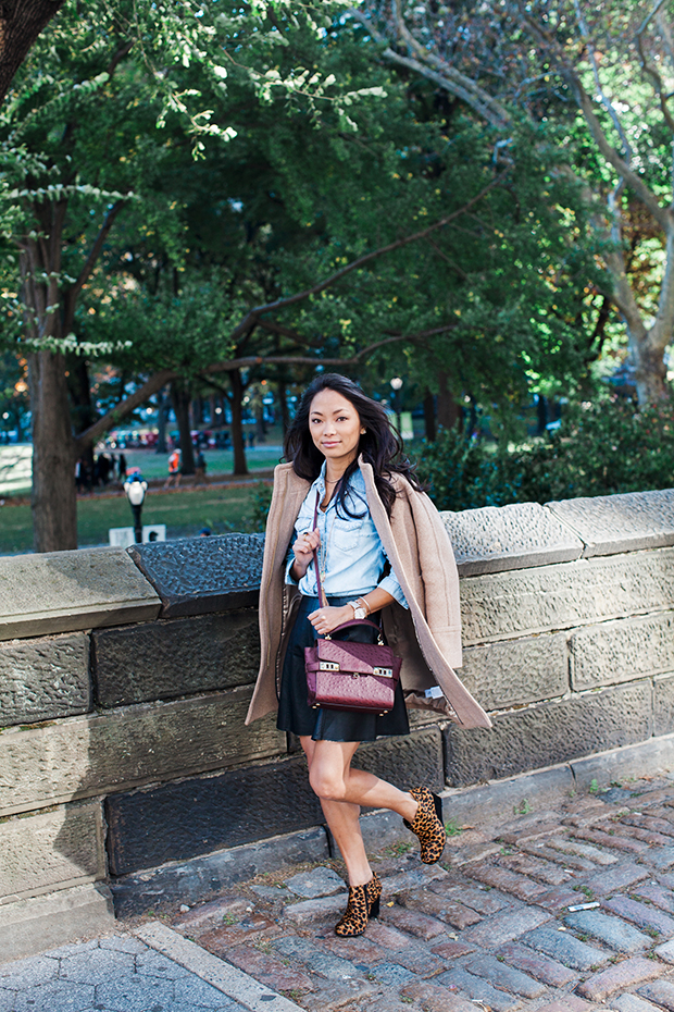 jcrew stadium cloth coat, cocoon coat, aerosoles, style off contest, leopard wedge, christine petric, the view from 5 ft. 2, new york bloggers