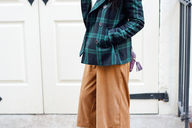 old navy culottes, plaid jacket, krewe du optic breton, christine petric, the view from 5 ft. 2