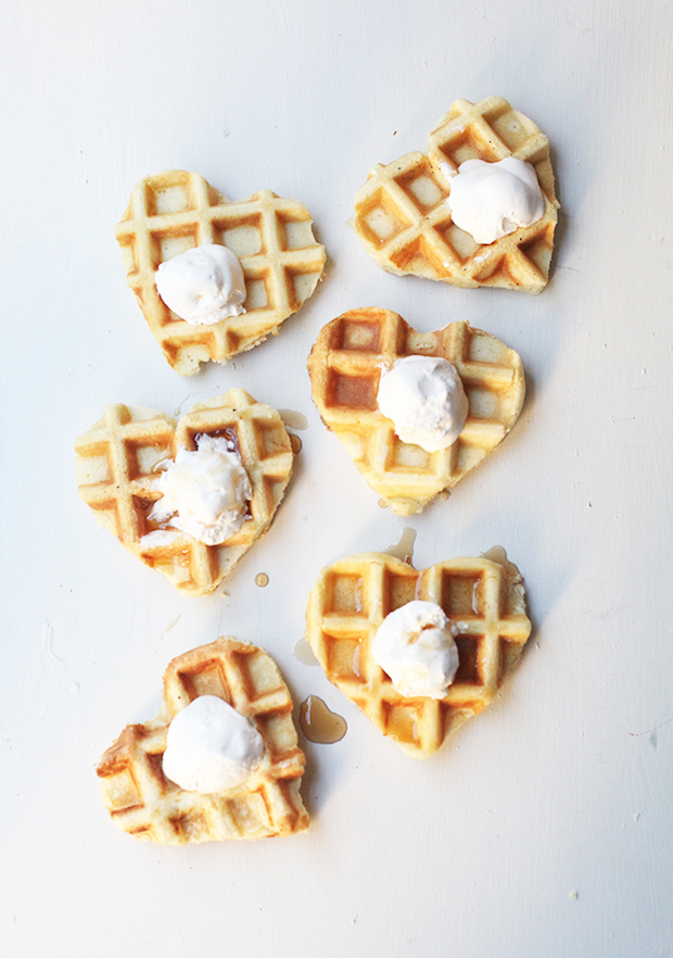 heart shaped waffles, happy things