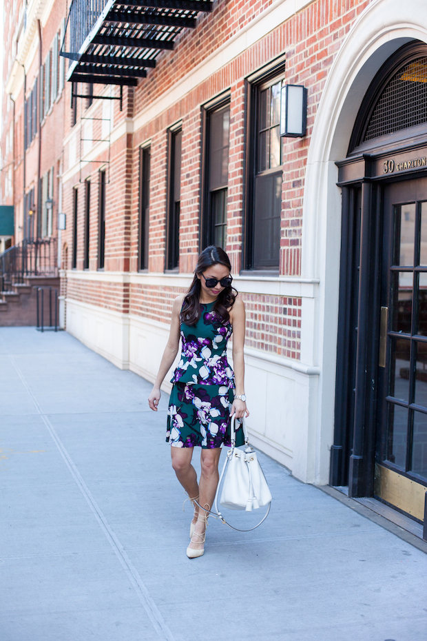 banana republic, floral peplum dress, br classics, christine petric, the view from 5 ft. 2