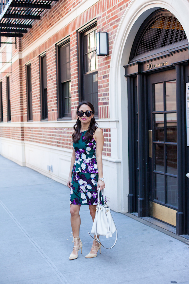 banana republic, floral peplum dress, br classics, christine petric, the view from 5 ft. 2