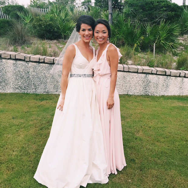 finding a bridesmaid dress, ruffle maxi, beach wedding