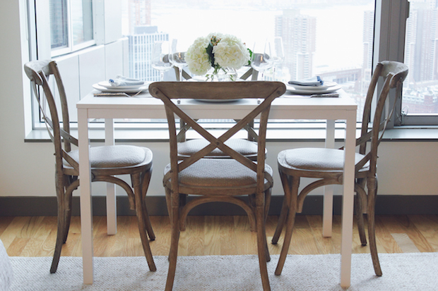 dining room, inspiration, tablescape, world market, wood dining chairs, rattan